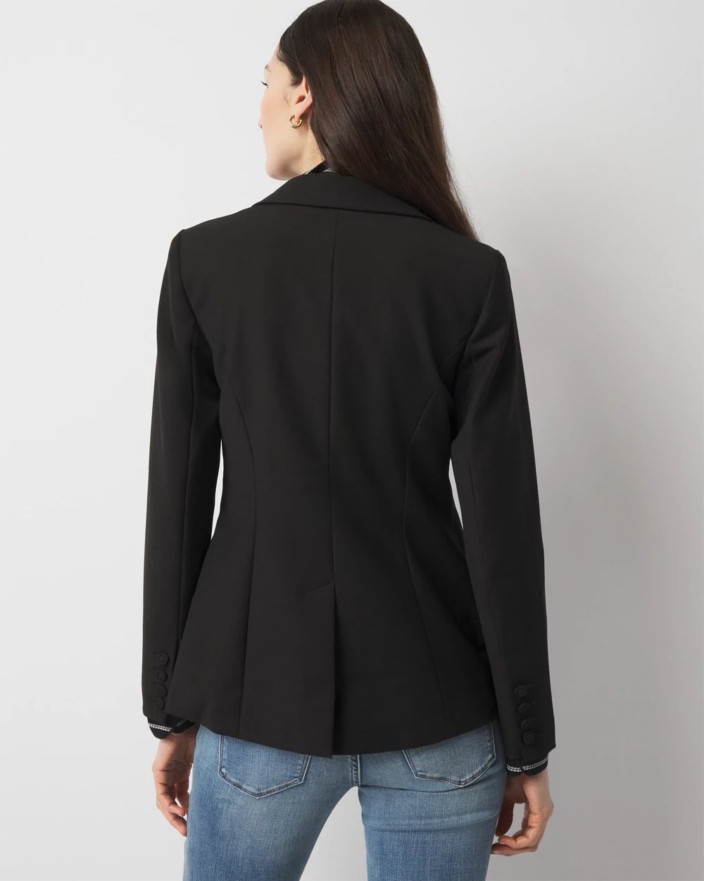 One button black blazer hot sale